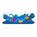 Waves river isolated icon