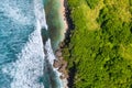 Waves and rocks as a background from top view. Blue water background from top view. Summer seascape from air. Bali island, Indones Royalty Free Stock Photo