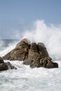 Waves and Rocks, Barca Point, Muxia; Fisterra Royalty Free Stock Photo