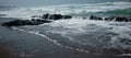 waves on rocks on the beach near salishan resort in portland oregon Royalty Free Stock Photo