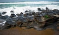 waves on rocks on the beach near salishan resort in portland oregon Royalty Free Stock Photo