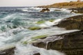 Waves Rocks Sea House Seashore Royalty Free Stock Photo