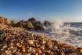 Waves of rocks on the sea shore Royalty Free Stock Photo