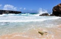 Waves Tumbling Ashore Off of a Aruba Cove Royalty Free Stock Photo