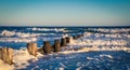 Abandon pier in folly beach Royalty Free Stock Photo