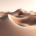 Waves of sand dunes,Artificial rendered desert landscape,AI generated