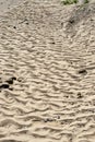 Waves in the sand next to an Arkansas river Royalty Free Stock Photo