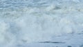 Waves And Sand At Tropical Beach. Beautiful Texture Of Big Power Dark Ocean Waves With White Wash. Real time. Royalty Free Stock Photo