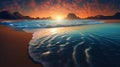 Waves on a sandy beach in MacOS wallpaper Royalty Free Stock Photo