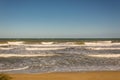 Waves on the sandy beaches of Ostuni in Salento on the Adriatic sea Royalty Free Stock Photo