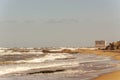 Waves on the sandy beaches of Ostuni in Salento on the Adriatic sea Royalty Free Stock Photo