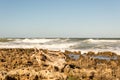 Waves on the sandy beaches of Ostuni in Salento on the Adriatic sea Royalty Free Stock Photo