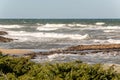 Waves on the sandy beaches of Ostuni in Salento on the Adriatic sea Royalty Free Stock Photo