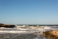 Waves on the sandy beaches of Ostuni in Salento on the Adriatic sea Royalty Free Stock Photo