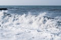 Big waves on the sea. seascape. The sea is stormy. Royalty Free Stock Photo