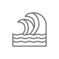 Waves, sea, ocean line icon.