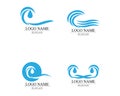 Waves of sea or ocean waves, blue water, splash and gale, vector