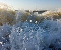 Waves in the sea. Splashing Waves with water drops