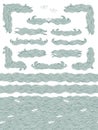 Waves seamless pattern and text dividers Royalty Free Stock Photo