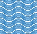Waves seamless pattern, vector water runny curve lines abstract