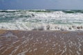 Seascape. Waves show. Summer, sea, sun, beach, holiday, fun - Black Sea, landmark attraction in Romania Royalty Free Stock Photo