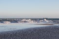 Waves from Skagerrak and Kattegat ocean meets in northern Denmark. Royalty Free Stock Photo