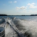 Waves from a speed boat Royalty Free Stock Photo