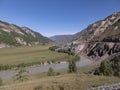 Waves, spray and foam, river Katun in Altai mountains. Royalty Free Stock Photo