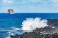 Waves by Stromboli island. Lipary islands. Italy