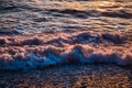 Waves with sunset colours