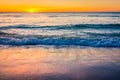Waves at sunset at Glenelg Beach