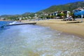 Waves of the surf on the sandy Cleopatra Beach Alanya, Turkey