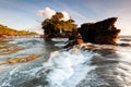 Waves at Tanah Lot temple Bali Indonesia Royalty Free Stock Photo