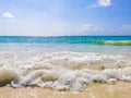 Tropical mexican beach waves Punta Esmeralda Playa del Carmen Mexico Royalty Free Stock Photo