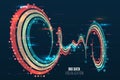 Waves twisted array visual concept. Big data visualization algorithms. Computer technology sorting data concept. Machine learning Royalty Free Stock Photo