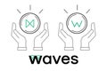 Waves vector logo text icon author\'s development Royalty Free Stock Photo