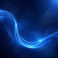 Abstract painting with waves of vibrant blue and white flowing across a dark blue background. Royalty Free Stock Photo