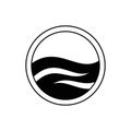 waves view through the porthole logo design