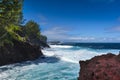 Waves and volcanic rocks in the south coast of Reunion Island