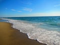 Waves washing ashore, aliso beach, dana point, california Royalty Free Stock Photo