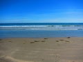 Waves washing onshore at a beach