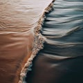 Waves of water of the river and the sea meet each other during high tide and low tide Royalty Free Stock Photo