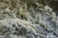 Waves of water of the river and the sea meet each other during high tide and low tide. Deep blue stormy sea water Royalty Free Stock Photo