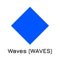 Waves WAVES. Vector illustration crypto coin ic