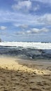 waves and white sand on the beach jogja Royalty Free Stock Photo