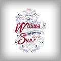 Wavew and surf typography design