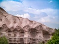 Wavey sandstone cliffs in Cappadocia