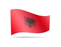 Waving Albania flag in the wind.