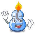 Waving alcohol burner character cartoon Royalty Free Stock Photo