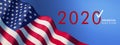 Waving American Flag -2020 Presidential Election - 3D illustration